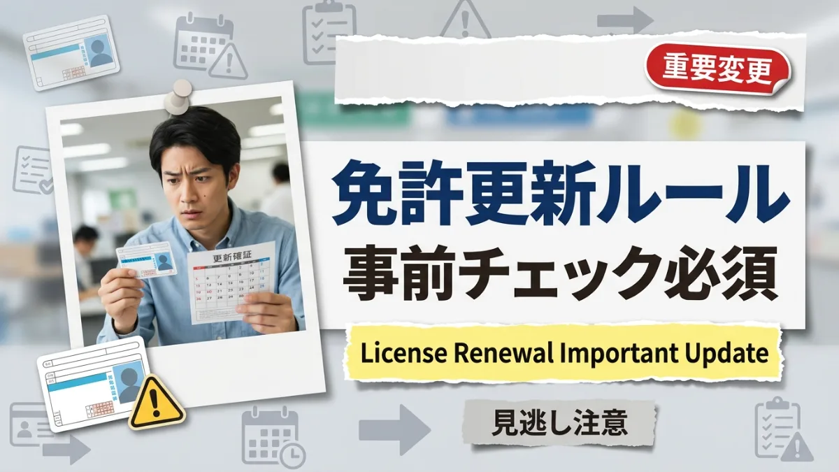 【重要】運転免許更新ルール変更:更新前に確認すべきポイント